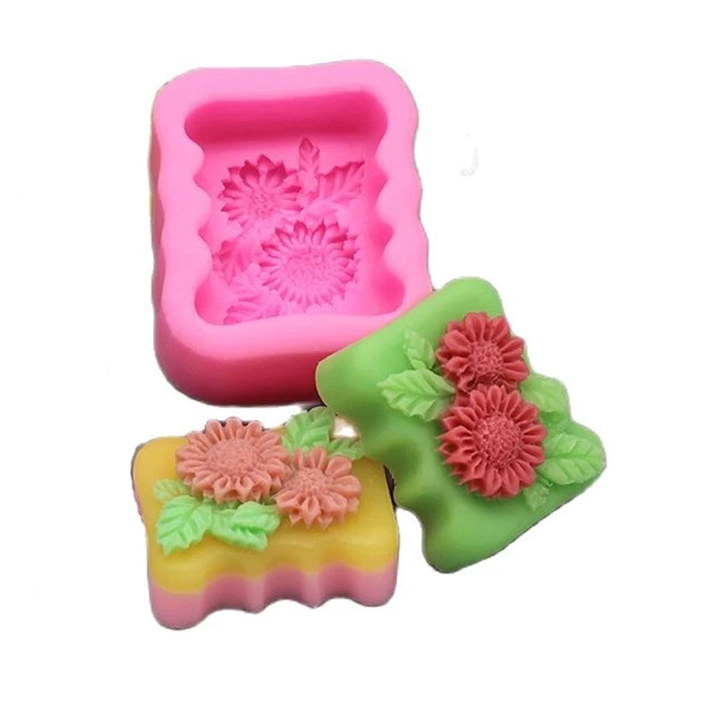 Soap Making Homemade - 3D Square Flower Silicone Soap Mould