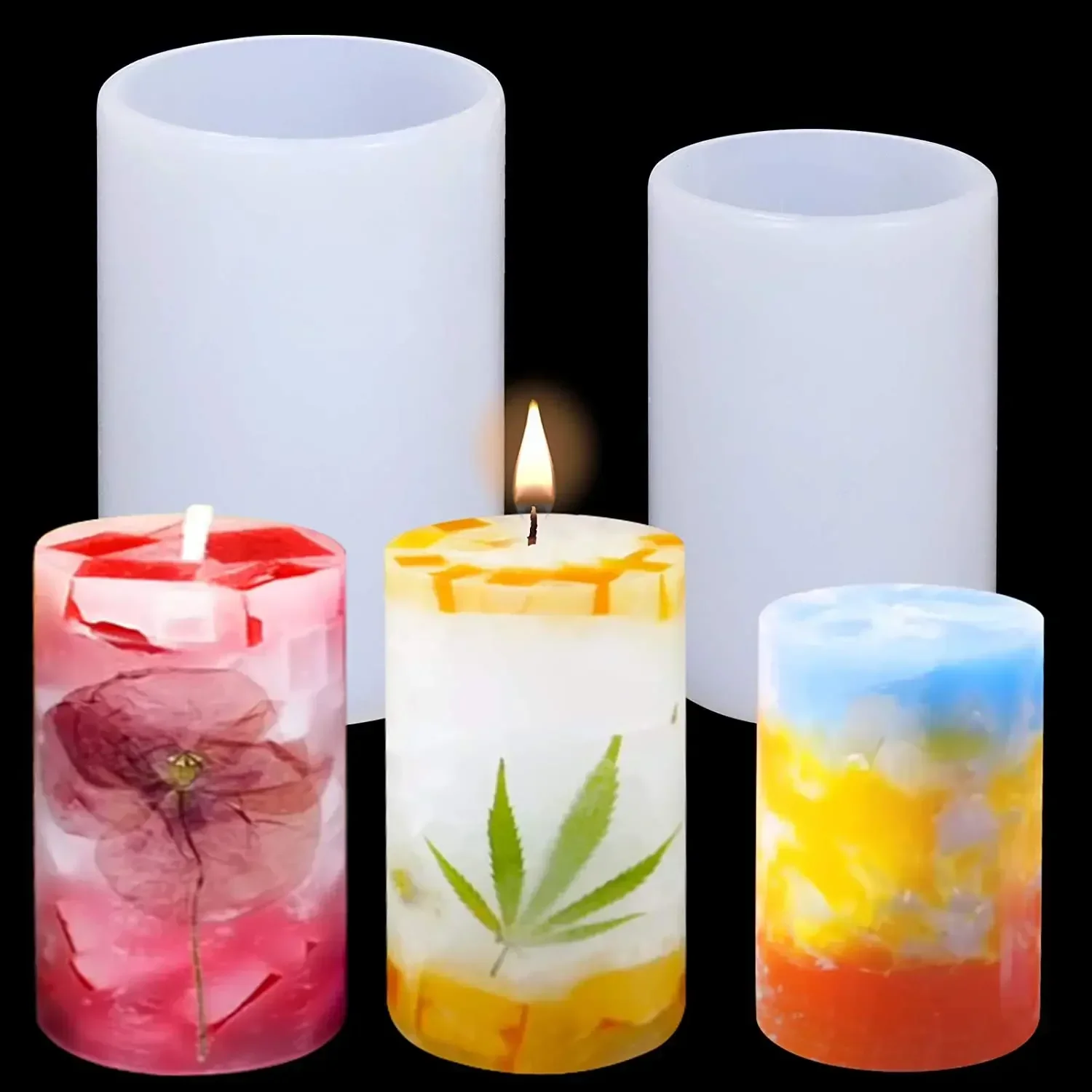 Soap Making Homemade - 3D Cylinder Shape Candle Silicone Mold