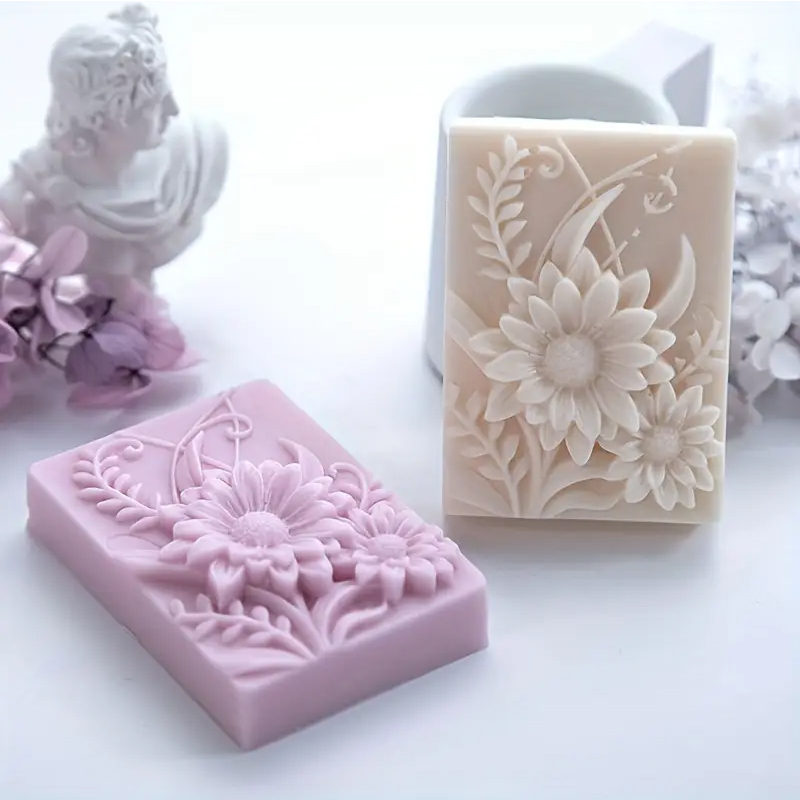 Soap Making Additives - 3D Flower Square Soap Silicone Mold