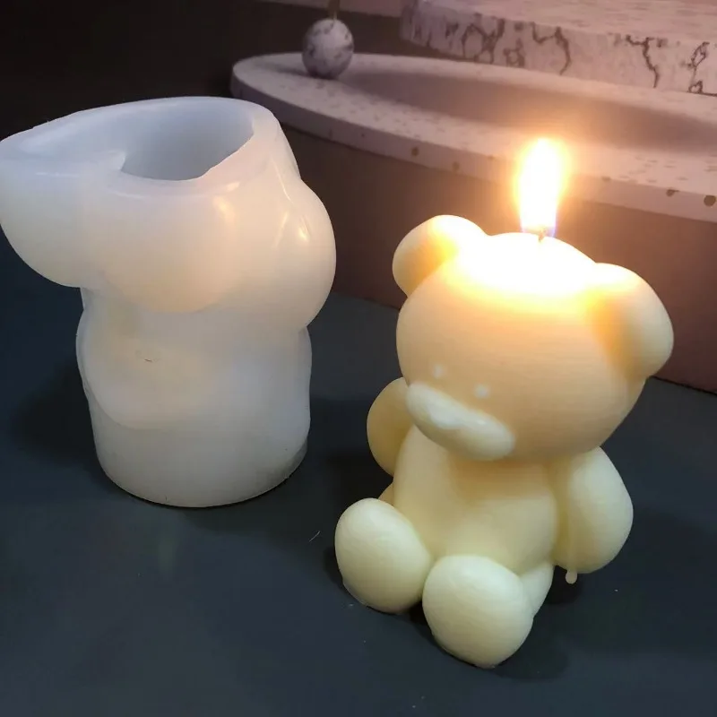 3D Bear Silicone Candle Mold D - Soap Making Book For Beginners 评论和价格