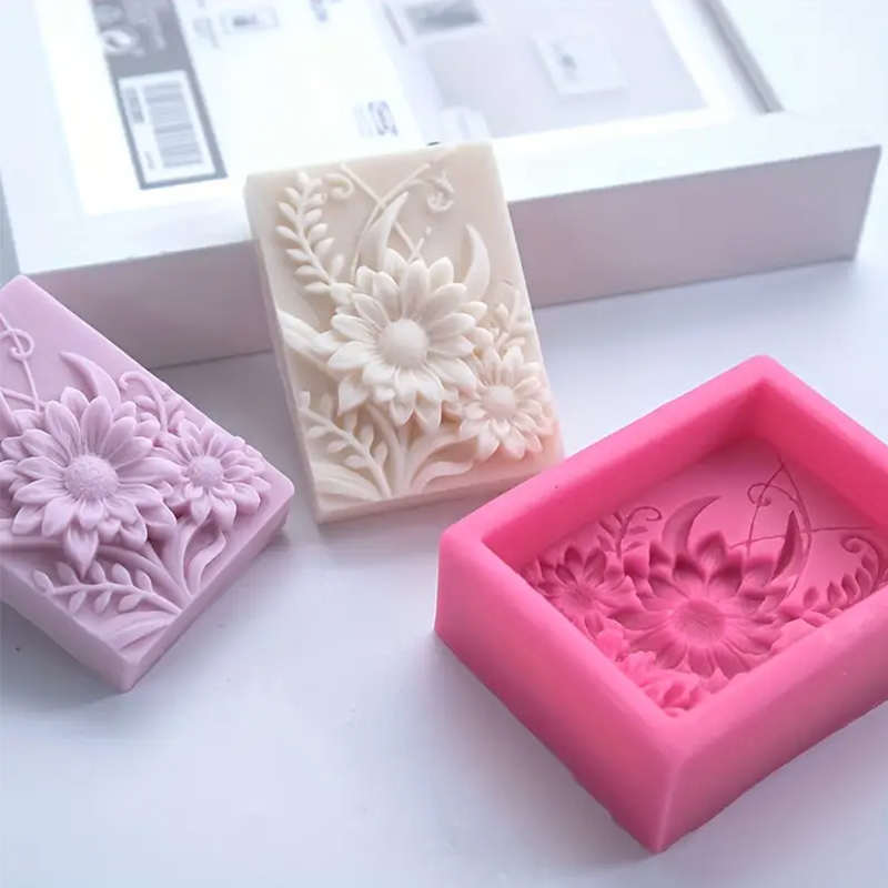 3D Flower Square Soap Silicone - Soap Making Additives 评论和价格