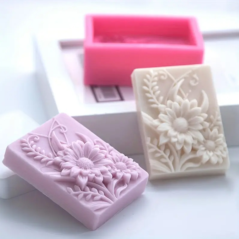 3D Flower Square Soap Silicone - Soap Making Additives 评论和价格