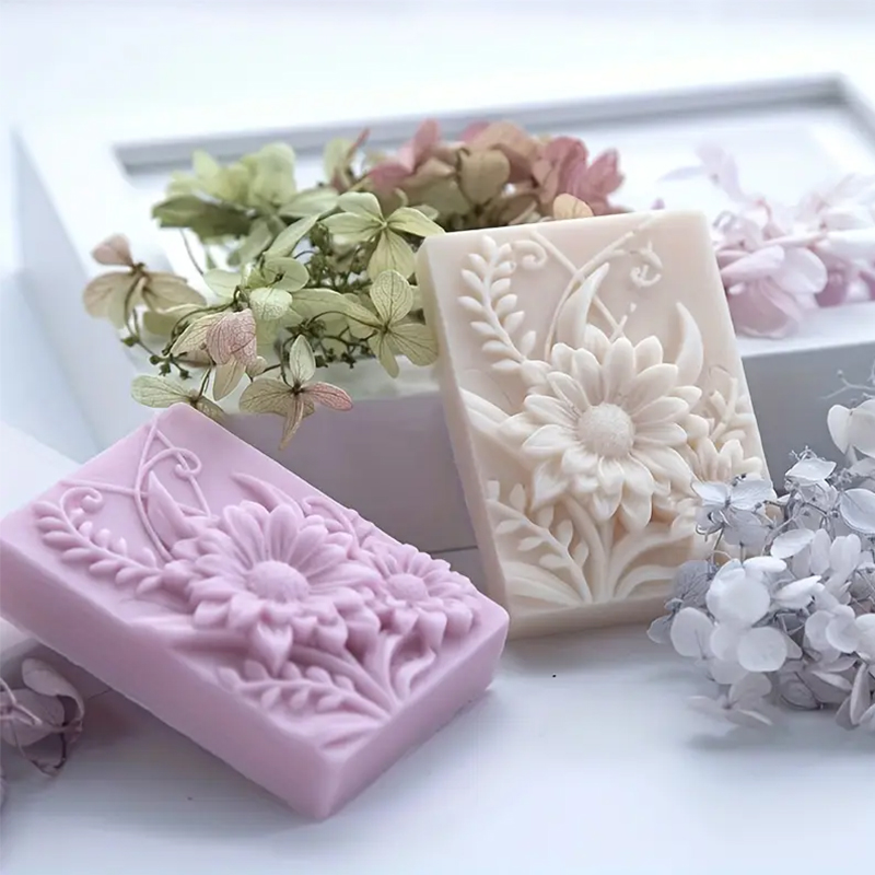3D Flower Square Soap Silicone - Soap Making Additives 评论和价格