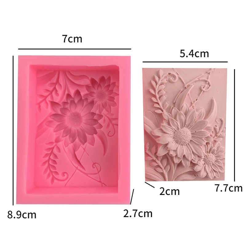 1pc 3D Square Rose Flower Sili - Soap Making Book For Beginners 评论和价格