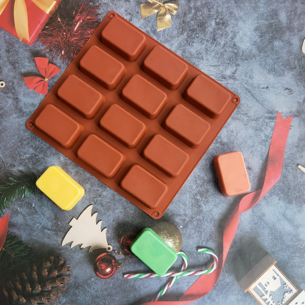 12 Cavity Square Silicone Soap - Soap Making Activity 评论和价格