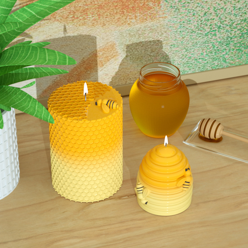 Candle Silicone Mold 3D Bee Ho - Soap Making Homemade 评论和价格