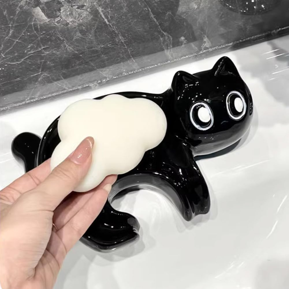 Cute Ceramic Soap Dish Cat Soa - Soap Making Box 评论和价格