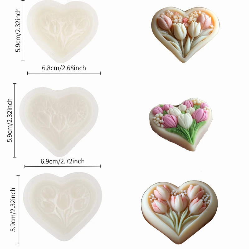 Silicone Mold for Heart-shaped - Soap Making Book For Beginners 评论和价格