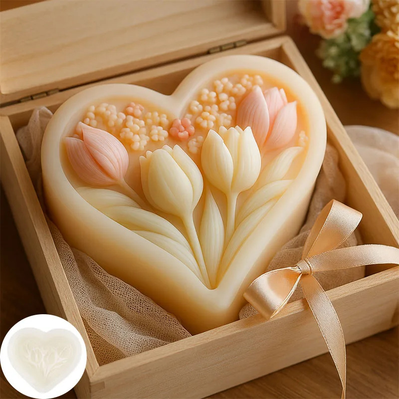 Silicone Mold for Heart-shaped - Soap Making Book For Beginners 评论和价格
